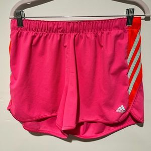Adidas neon pink mesh running shorts, size L